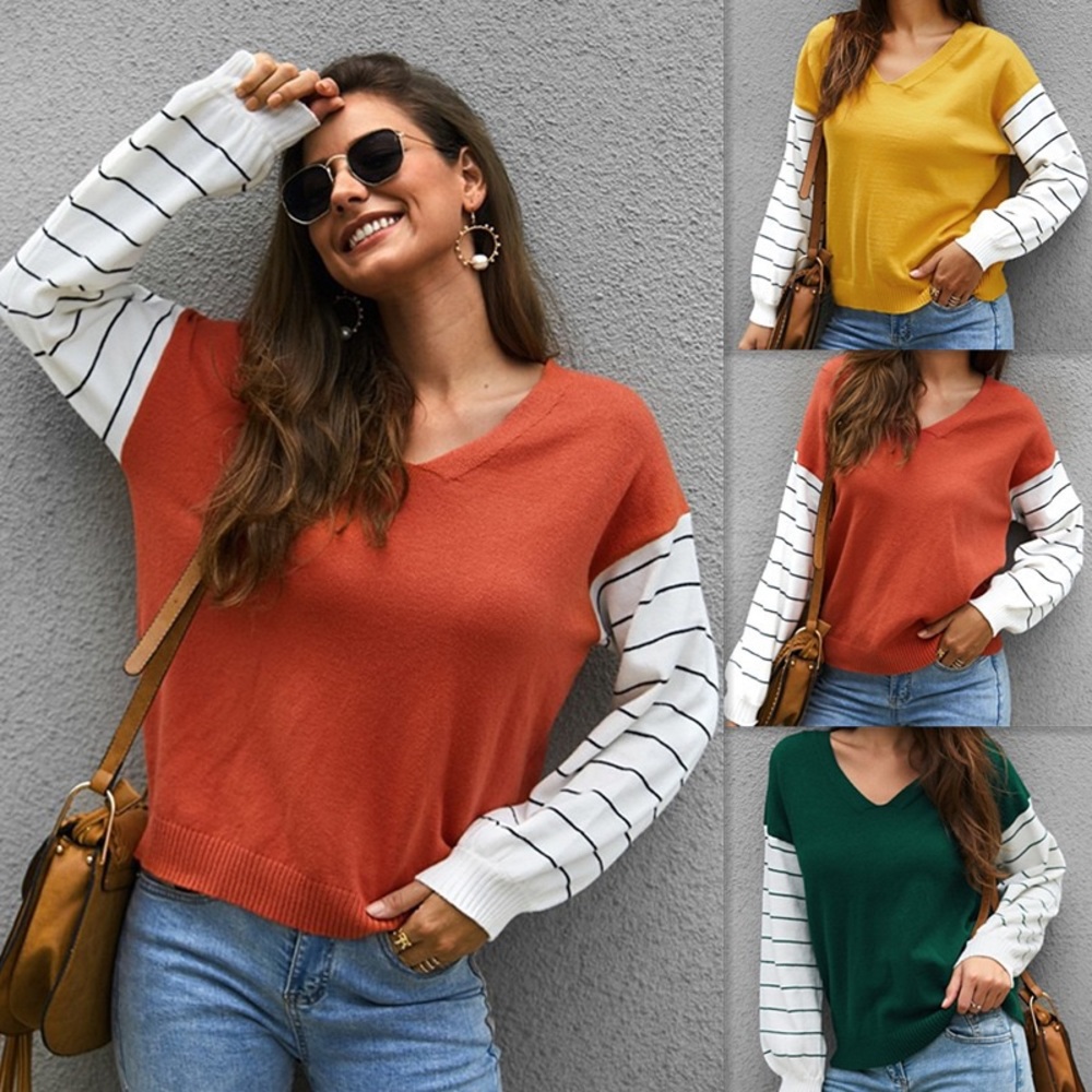 🆕🌼V Neck Long Sleeve Sweater Forest - Picture 8 of 8